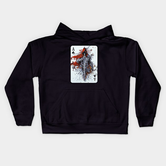 Poker Card AS of Spades: The Dark Warrior Kids Hoodie by Creative Art Universe